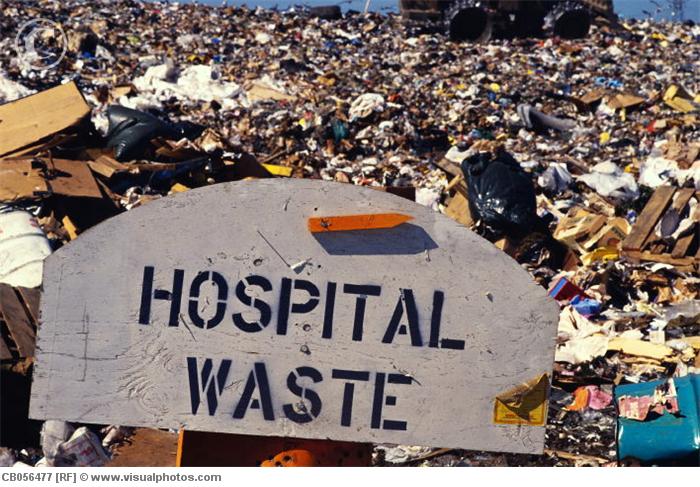 Hospital Waste Sign at Landfill